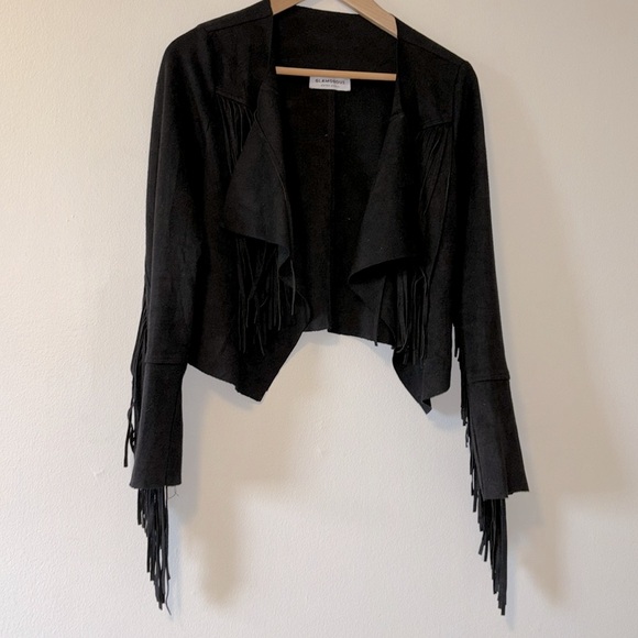 Black Fringe Suede Cowgirl Jacket - Picture 4 of 5